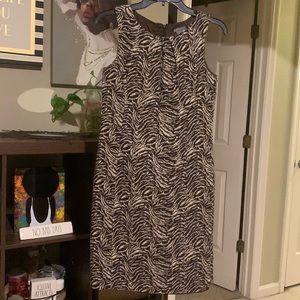 Brown and tan Ann Taylor sleeveless dress